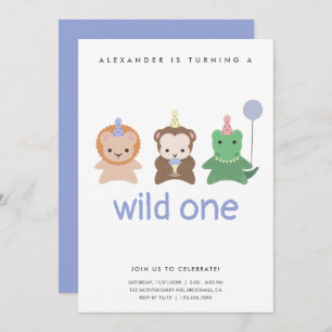 Wild One First Birthday Party Eenvoudige uitnodigi Kaart