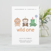 Wild One First Birthday Party Simple Kaart (Staand voorkant)