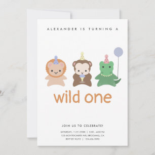 Wild One First Birthday Party Simple Kaart