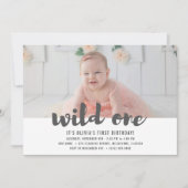 Wild One First Birthday Photo Party Kaart (Voorkant)