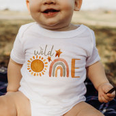 Wild One First Birthday Rainbow and Sun Party Romper