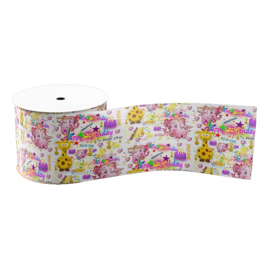 Wild One First Birthday Ribbon Grosgrain Lint (Spoel)
