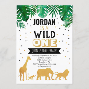 Wild One First Birthday Safari Animals Kaart