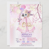 Wild One First Birthday TeePee Boho-Large Kaart (Voorkant)