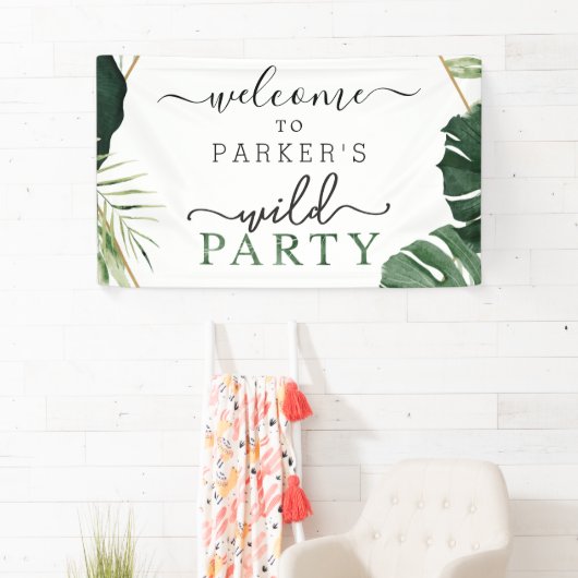 Wild One First Birthday Vinyl Welkom Banner (Insitu)