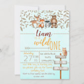 Wild One First Birthday Woodland Theme Uitnodiging (Voorkant)