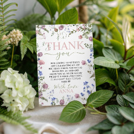 Wild One Floral Birthday Thank You Card Kaart