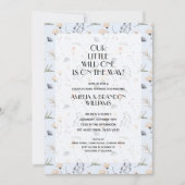 Wild One Floral Blue Boy Baby shower Kaart (Voorkant)