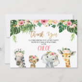 Wild One Floral Foliage Safari Dank u kaart (Voorkant)