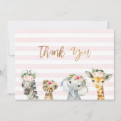 Wild One Floral Foliage Safari Dank u kaart (Achterkant)