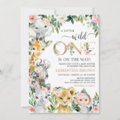 Wild One Floral Safari Baby shower Kaart (Voorkant)