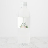 Wild One Floral Safari Baby shower Waterfles Etiket (Achterkant)