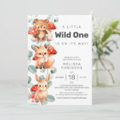 Wild One Forest Baby Boy Shower Kaart (Staand voorkant)