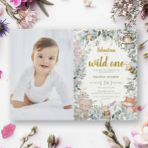 Wild One Forest Leuke Dieren Boho Jongen 1e Verjaa