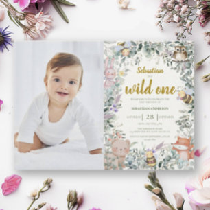 Wild One Forest Leuke Dieren Boho Jongen 1e Verjaa Kaart