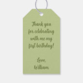 Wild One Foto Safari Oerwoud verlaat de eerste ver Cadeaulabel (Achterkant)