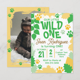 Wild One Foto Uitnodigingen Platte Bedankkaart