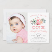 Wild One | Foto van First Birthday Party Invite Kaart (Voorkant)