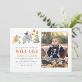 Wild One foto verjaardagsfeestje Kaart (Staand voorkant)