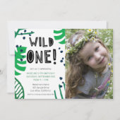 Wild One foto verjaardagsfeestje Kaart (Voorkant)