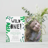 Wild One foto verjaardagsfeestje Kaart (Staand voorkant)