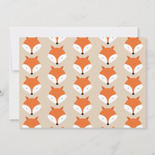 Wild One Fox Animal First Birthday Invitation Kaart (Achterkant)