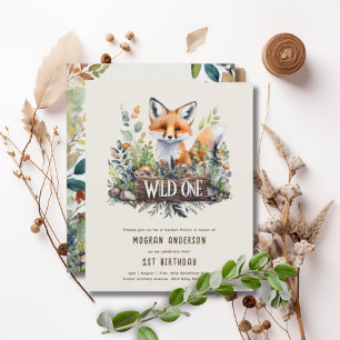Wild One Fox Baby Woodland Animals 1e Verjaardag