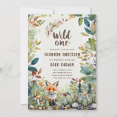 Wild One Fox Baby Woodland Dieren Rustiek Kaart (Voorkant)