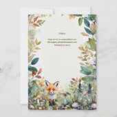 Wild One Fox Baby Woodland Dieren Rustiek Kaart (Achterkant)