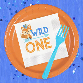 Wild One Fox Woodland 1e verjaardag papier servett Servet