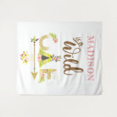 Wild One gepersonaliseerd meisje eerste verjaardag Wandkleed (Voorkant (horizontaal))