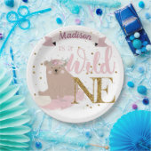 Wild One gepersonaliseerd verjaardagsmeisje Papieren Bordje (Feest)