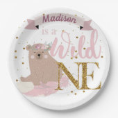 Wild One gepersonaliseerd verjaardagsmeisje Papieren Bordje (Voorkant)