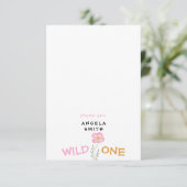 Wild One gepersonaliseerde 1e verjaardag meisje Bedankkaart (Staand voorkant)