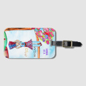 WILD ONE Gepersonaliseerde Boho Fun Art Paarse Mei Bagagelabel (Voorkant (horizontaal))