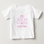 "Wild One" Giraffe, Leeuw, Nijlpaard Roze Omlijnin (Voorkant)
