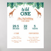 Wild ONE giraffe Milestone Poster (Voorkant)