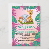 Wild One Giraffe monkey oerwoud 1e dierenverjaarda Kaart (Voorkant)