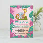 Wild One Giraffe monkey oerwoud 1e dierenverjaarda Kaart (Staand voorkant)
