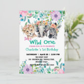 Wild One Giraffe zebra oerwoud 1e Dieren Verjaarda Kaart (Staand voorkant)