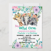 Wild One Giraffe zebra oerwoud 1e Dieren Verjaarda Kaart (Voorkant)