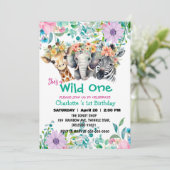 Wild One Giraffe zebra oerwoud 1e Dieren Verjaarda Kaart (Staand voorkant)