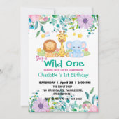 Wild One Giraffe Zoo oerwoud 1e Dierenverjaardag Kaart (Voorkant)