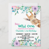 Wild One Giraffe Zoo oerwoud 1e Dierenverjaardag Kaart (Voorkant)