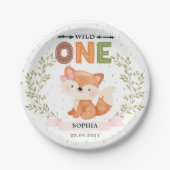 Wild One Girl Baby Fox 1st Birthday Paper Bord (Voorkant)
