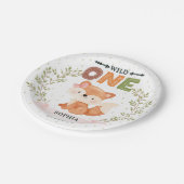 Wild One Girl Baby Fox 1st Birthday Paper Bord (Gekanteld)