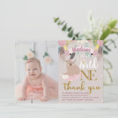 Wild One Girl Birthday Bedankt (Staand voorkant)