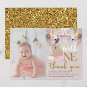 Wild One Girl Birthday Bedankt (Voorkant / Achterkant)