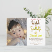 Wild One Girl Verjaardag Bedankt Gold Glitter (Staand voorkant)