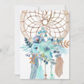 Wild One Girl Verjaardag Uitnodiging, Dreamcatcher Kaart (Achterkant)